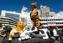 kuching Cat Statue at noon in the city